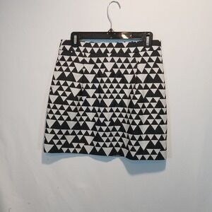 J. Crew sz2 geometric mini skirt pockets boho mod chic classic academia 2010